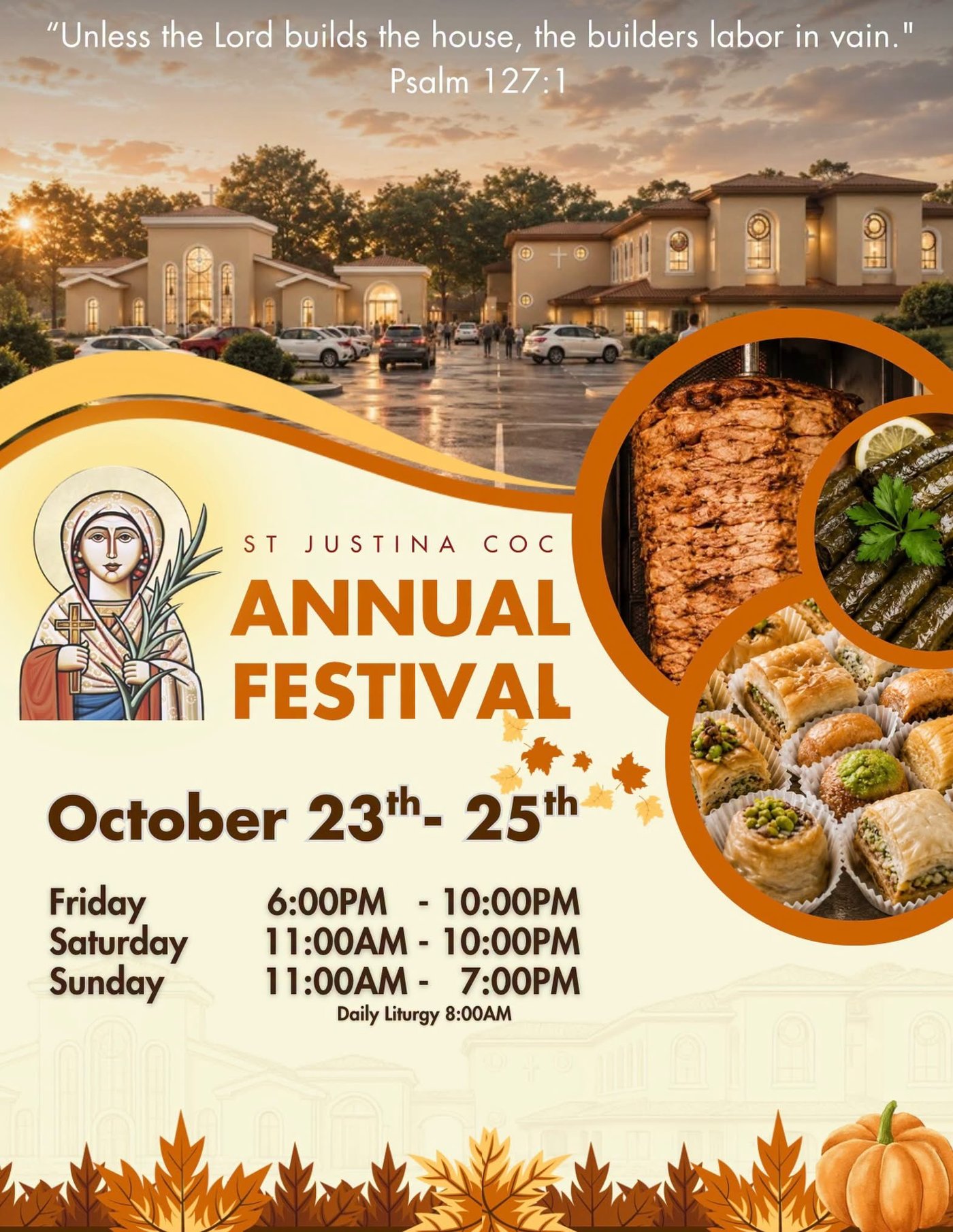 St. Justina Annual Festival 2026 — October 23–25